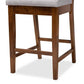 Gideon Modern and Contemporary Grey Fabric Upholstered and Walnut Brown Finished Wood 2-Piece Counter Stool Set FredCo