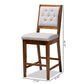 Gideon Modern and Contemporary Grey Fabric Upholstered and Walnut Brown Finished Wood 2-Piece Counter Stool Set FredCo