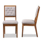 Gideon Modern and Contemporary Grey Fabric Upholstered and Walnut Brown Finished Wood 2-Piece Dining Chair Set FredCo