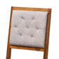 Gideon Modern and Contemporary Grey Fabric Upholstered and Walnut Brown Finished Wood 2-Piece Dining Chair Set FredCo