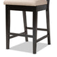 Gideon Modern and Contemporary Sand Fabric Upholstered and Dark Brown Finished Wood 5-Piece Pub Set FredCo