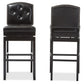 Ginaro Modern and Contemporary Dark Brown Faux Leather Button-tufted Upholstered Swivel Bar Stool FredCo