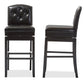 Ginaro Modern and Contemporary Dark Brown Faux Leather Button-tufted Upholstered Swivel Bar Stool FredCo