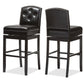 Ginaro Modern and Contemporary Dark Brown Faux Leather Button-tufted Upholstered Swivel Bar Stool FredCo