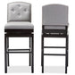 Ginaro Modern and Contemporary Grey Fabric Button-tufted Upholstered Swivel Bar Stool (Set of 2) FredCo