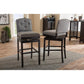 Ginaro Modern and Contemporary Grey Fabric Button-tufted Upholstered Swivel Bar Stool (Set of 2) FredCo