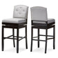 Ginaro Modern and Contemporary Grey Fabric Button-tufted Upholstered Swivel Bar Stool (Set of 2) FredCo