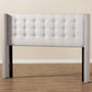 Ginaro Modern And Contemporary Greyish Beige Fabric Button-Tufted Nail head King Size Winged Headboard FredCo