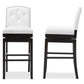 Ginaro Modern and Contemporary White Faux Leather Button-tufted Upholstered Swivel Bar Stool FredCo