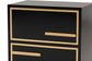 Giolla Contemporary Glam and Luxe Black Finished Wood and Gold Metal 2-Drawer Nightstand FredCo