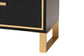 Giolla Contemporary Glam and Luxe Black Finished Wood and Gold Metal 2-Drawer Nightstand FredCo