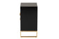 Giolla Contemporary Glam and Luxe Black Finished Wood and Gold Metal 2-Drawer Nightstand FredCo