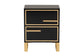Giolla Contemporary Glam and Luxe Black Finished Wood and Gold Metal 2-Drawer Nightstand FredCo