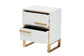Giolla Contemporary Glam and Luxe White Finished Wood and Gold Metal 2-Drawer Nightstand FredCo