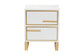 Giolla Contemporary Glam and Luxe White Finished Wood and Gold Metal 2-Drawer Nightstand FredCo