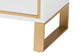 Giolla Contemporary Glam and Luxe White Finished Wood and Gold Metal 2-Drawer Nightstand FredCo