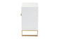 Giolla Contemporary Glam and Luxe White Finished Wood and Gold Metal 2-Drawer Nightstand FredCo