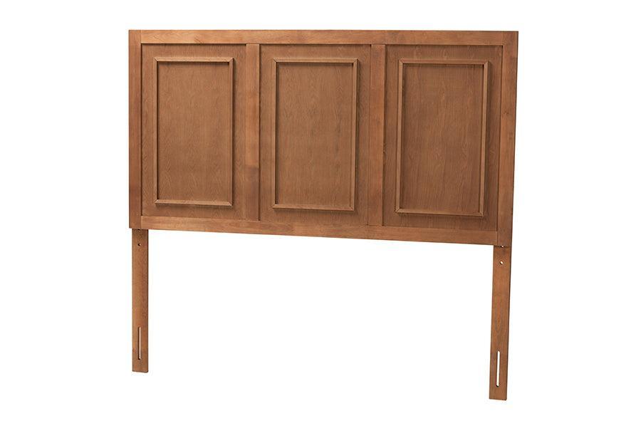 Giordano Classic and Traditional Ash Walnut Finished Wood Full Size Headboard FredCo