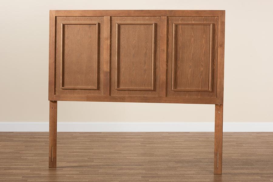 Giordano Classic and Traditional Ash Walnut Finished Wood Full Size Headboard FredCo