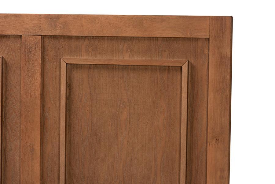 Giordano Classic and Traditional Ash Walnut Finished Wood Full Size Headboard FredCo