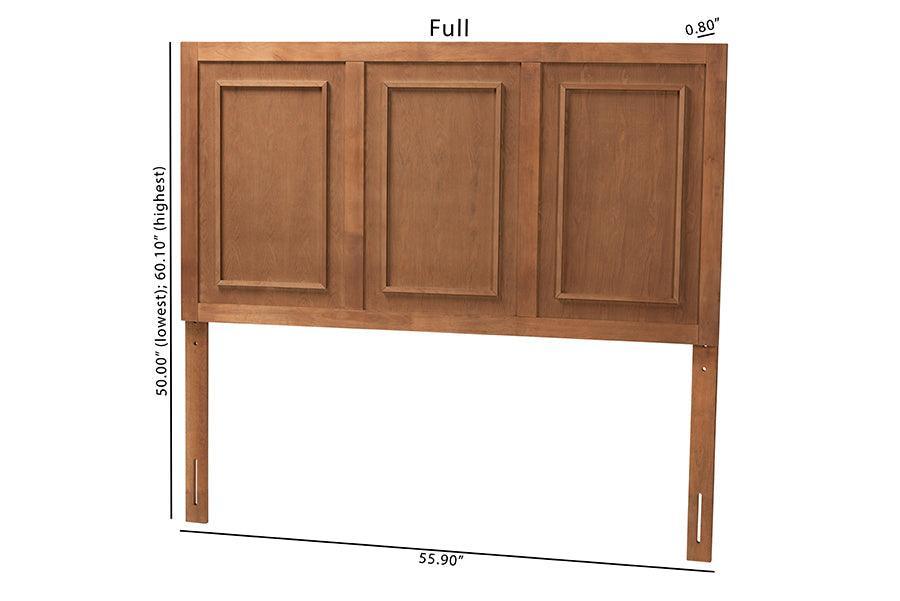 Giordano Classic and Traditional Ash Walnut Finished Wood Full Size Headboard FredCo