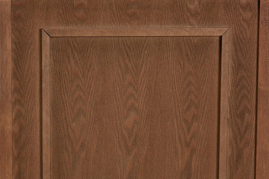 Giordano Classic and Traditional Ash Walnut Finished Wood Queen Size Headboard FredCo