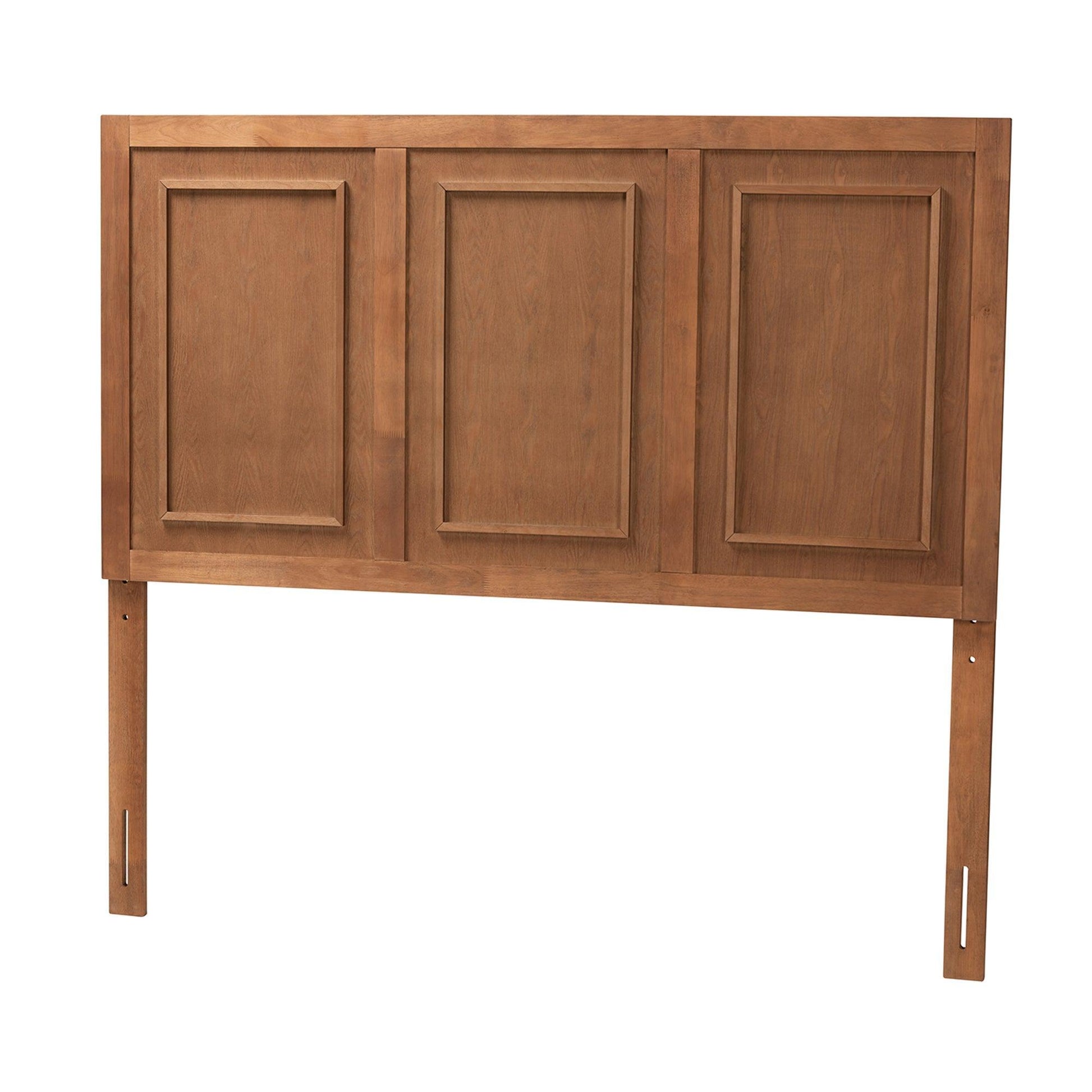Giordano Classic and Traditional Ash Walnut Finished Wood Queen Size Headboard FredCo