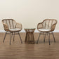Giorgia Modern and Contemporary Beige Fabric Upholstered and Brown Synthetic Rattan 3-Piece Patio Set FredCo