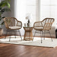 Giorgia Modern and Contemporary Beige Fabric Upholstered and Brown Synthetic Rattan 3-Piece Patio Set FredCo