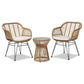 Giorgia Modern and Contemporary Beige Fabric Upholstered and Brown Synthetic Rattan 3-Piece Patio Set FredCo