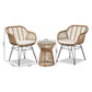 Giorgia Modern and Contemporary Beige Fabric Upholstered and Brown Synthetic Rattan 3-Piece Patio Set FredCo