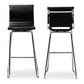 Giorgio Modern and Contemporary Black Faux Leather Upholstered Chrome-Finished Steel Counter Stools Set of 2 FredCo