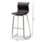 Giorgio Modern and Contemporary Black Faux Leather Upholstered Chrome-Finished Steel Counter Stools Set of 2 FredCo