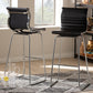 Giorgio Modern and Contemporary Black Faux Leather Upholstered Chrome-Finished Steel Counter Stools Set of 2 FredCo