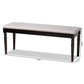Giovanni Modern and Contemporary Grey Fabric Upholstered and Dark Brown Finished Wood Dining Bench FredCo