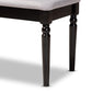 Giovanni Modern and Contemporary Grey Fabric Upholstered and Dark Brown Finished Wood Dining Bench FredCo
