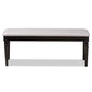 Giovanni Modern and Contemporary Grey Fabric Upholstered and Dark Brown Finished Wood Dining Bench FredCo