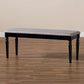 Giovanni Modern and Contemporary Grey Fabric Upholstered and Dark Brown Finished Wood Dining Bench FredCo