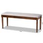 Giovanni Modern and Contemporary Grey Fabric Upholstered and Walnut Brown Finished Wood Dining Bench FredCo
