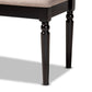 Giovanni Modern and Contemporary Sand Fabric Upholstered and Dark Brown Finished Wood Dining Bench FredCo