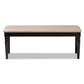 Giovanni Modern and Contemporary Sand Fabric Upholstered and Dark Brown Finished Wood Dining Bench FredCo