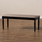 Giovanni Modern and Contemporary Sand Fabric Upholstered and Dark Brown Finished Wood Dining Bench FredCo
