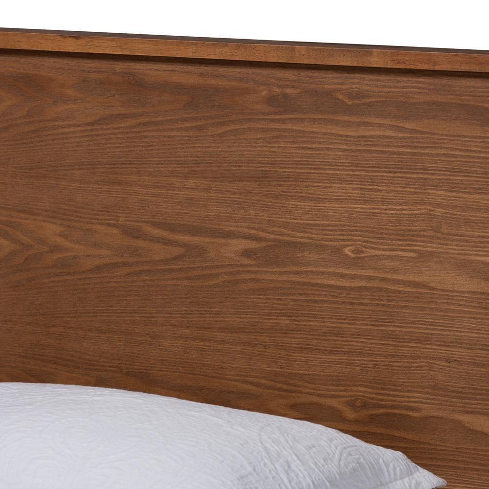 Gisa Mid-Century Modern Transitional Walnut Brown Finished Wood Twin Size Platform Bed FredCo