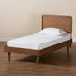 Gisa Mid-Century Modern Transitional Walnut Brown Finished Wood Twin Size Platform Bed FredCo