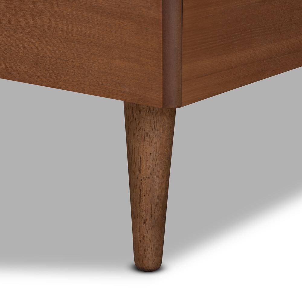 Gisa Mid-Century Modern Transitional Walnut Brown Finished Wood Twin Size Platform Bed FredCo