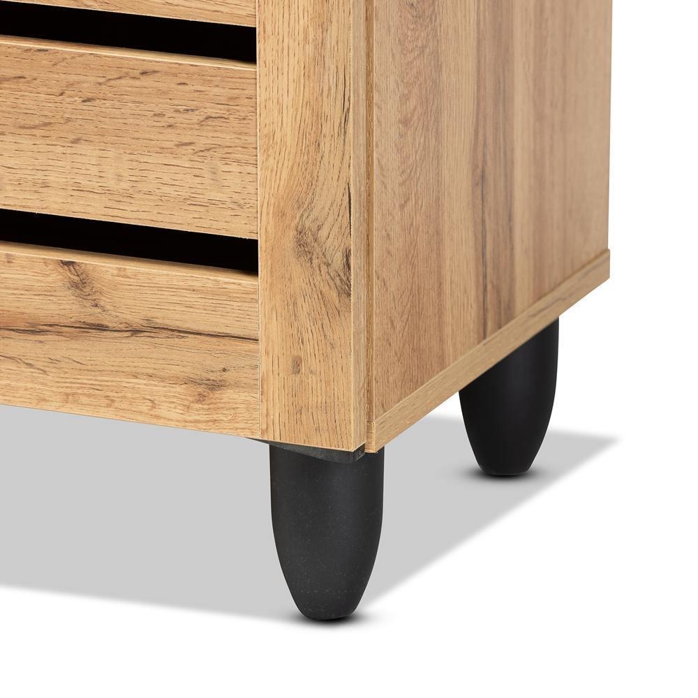 Gisela Modern and Contemporary Oak Brown Finished Wood 2-Door Shoe Storage Cabinet FredCo