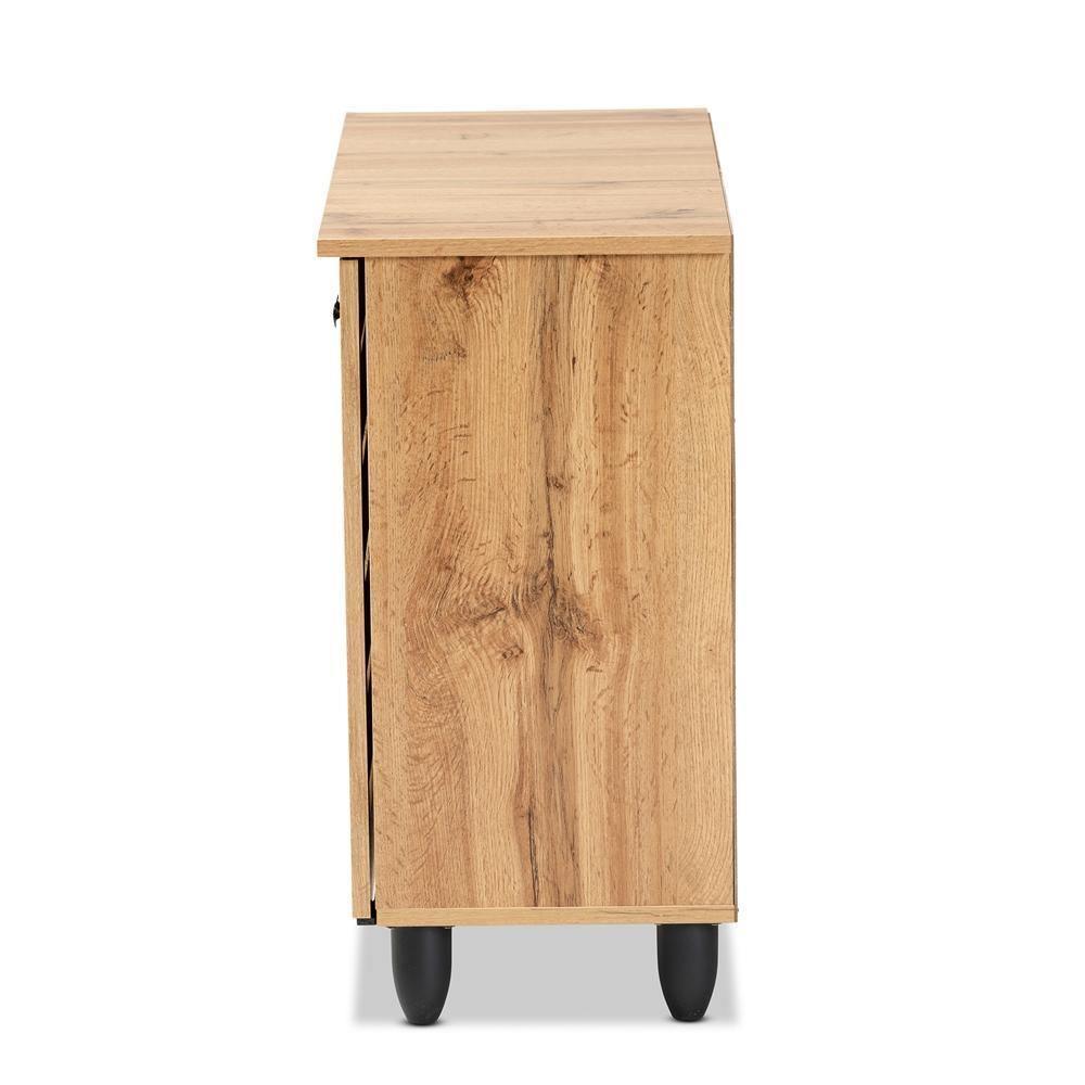 Gisela Modern and Contemporary Oak Brown Finished Wood 2-Door Shoe Storage Cabinet FredCo