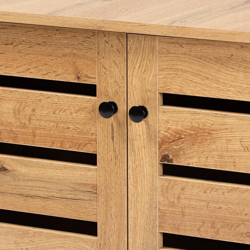 Gisela Modern and Contemporary Oak Brown Finished Wood 2-Door Shoe Storage Cabinet FredCo