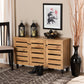 Gisela Modern and Contemporary Oak Brown Finished Wood 3-Door Shoe Storage Cabinet FredCo