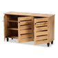 Gisela Modern and Contemporary Oak Brown Finished Wood 3-Door Shoe Storage Cabinet FredCo
